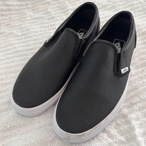 Vans perforated leather slip on sneakers